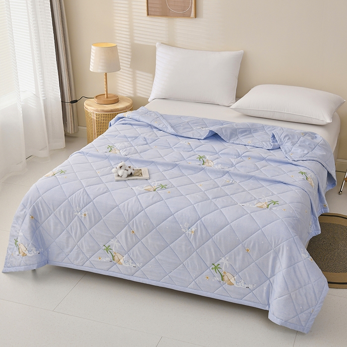 91家纺网 家纺一手货源 找家纺 培童   2025新款超声波亲肤绒夏被夏凉被直播爆款超声波夏被空调被礼品被 清凉一夏