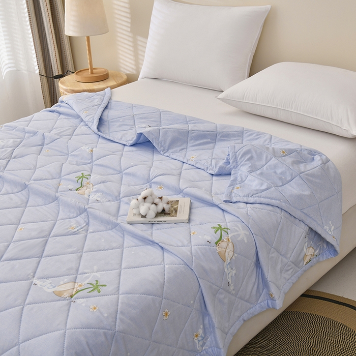 91家纺网 家纺一手货源 找家纺 培童   2025新款超声波亲肤绒夏被夏凉被直播爆款超声波夏被空调被礼品被 清凉一夏