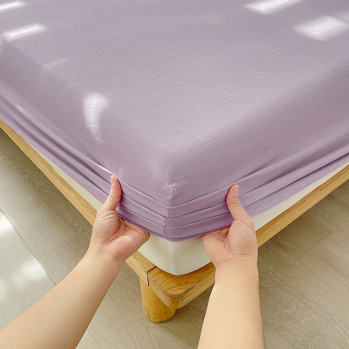 91家纺网 家纺一手货源 找家纺 恋人优选 2026新款全棉纯棉水洗棉单床笠床笠单件 紫色