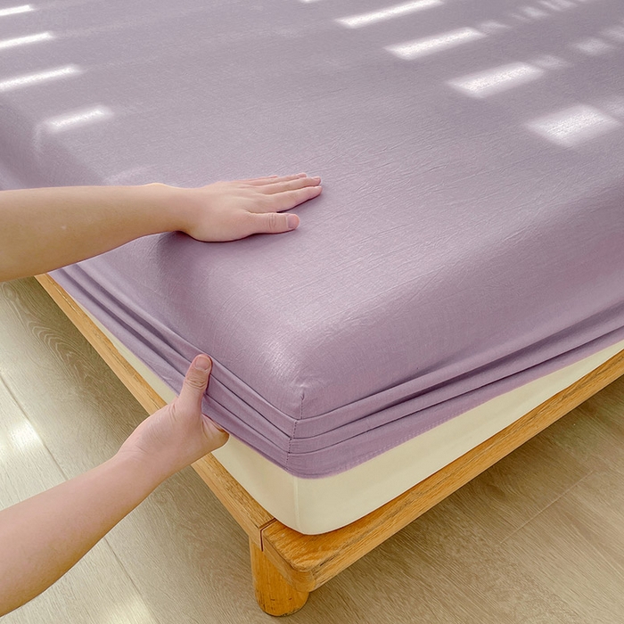 91家纺网 家纺一手货源 找家纺 恋人优选 2026新款全棉纯棉水洗棉单床笠床笠单件 紫色