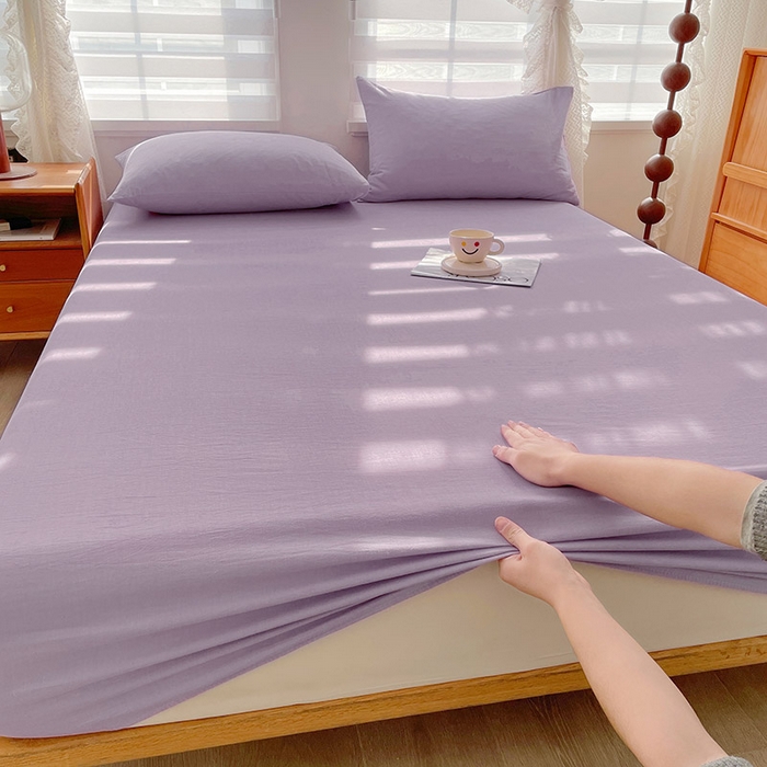 91家纺网 家纺一手货源 找家纺 恋人优选 2026新款全棉纯棉水洗棉单床笠床笠单件 紫色