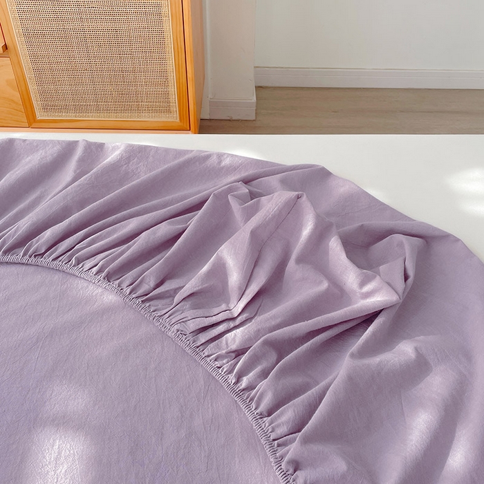 91家纺网 家纺一手货源 找家纺 恋人优选 2026新款全棉纯棉水洗棉单床笠床笠单件 紫色