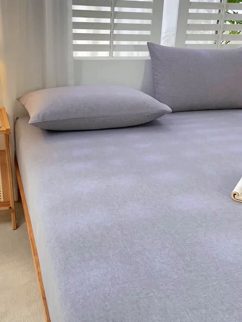 91家纺网 家纺一手货源 找家纺 恋人优选 2026新款全棉纯棉水洗棉单床笠床笠单件 紫色