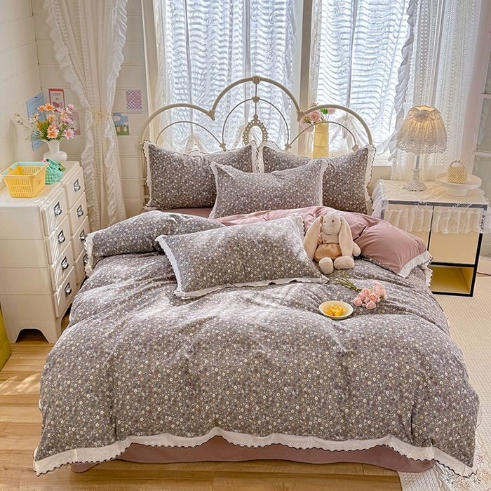 91家纺网 家纺一手货源 找家纺 乐窝家纺仓储 2026新款古法水洗云感棉印花四件套 古法-花甸