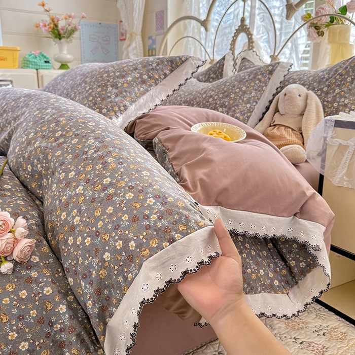 91家纺网 家纺一手货源 找家纺 乐窝家纺仓储 2026新款古法水洗云感棉印花四件套 古法-花甸