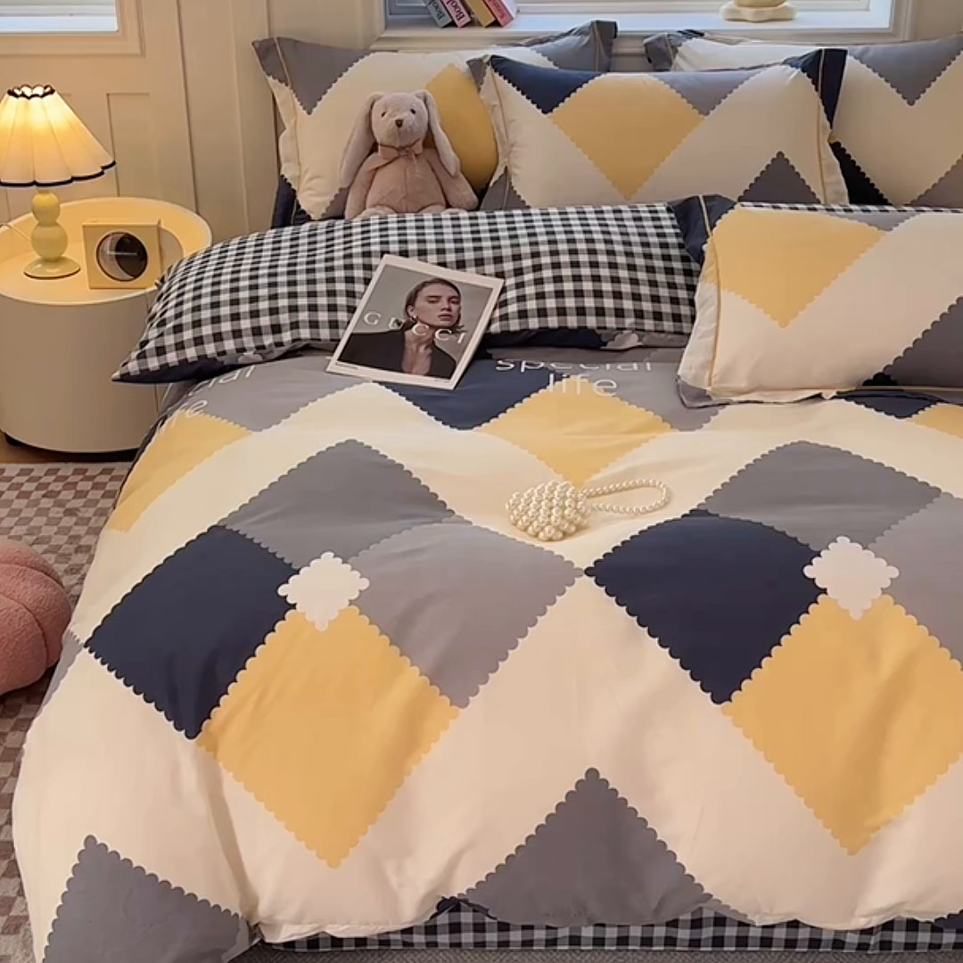 91家纺网 家纺一手货源 找家纺 宇彬家纺 2026新款13070A类全棉纯棉印花单被套被套单件-一字绣工艺款系列 一字绣 简爱