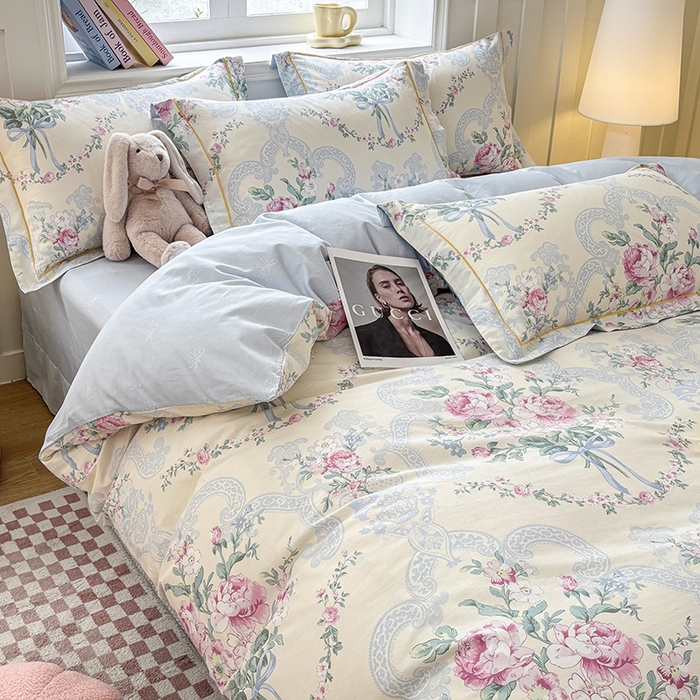 91家纺网 家纺一手货源 找家纺 宇彬家纺 2026新款13070A类全棉纯棉印花单被套被套单件-一字绣工艺款系列 一字绣 琉璃如梦