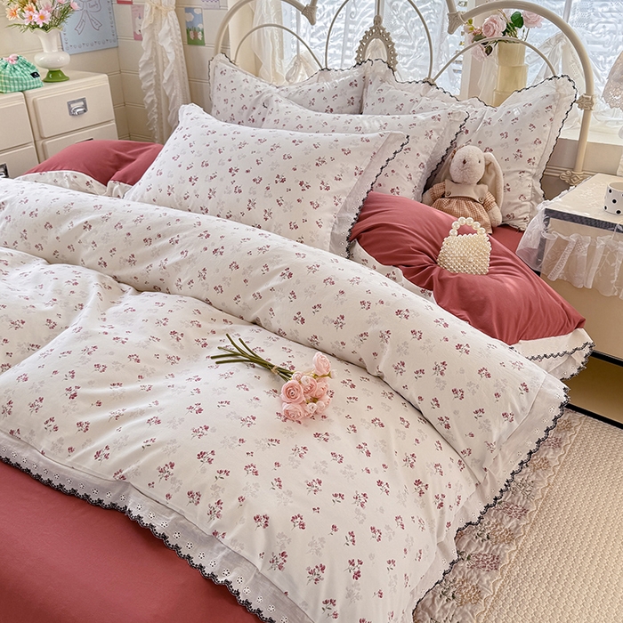 91家纺网 家纺一手货源 找家纺 乐窝家纺仓储 2026新款古法水洗云感棉印花四件套 古法-花影如梦