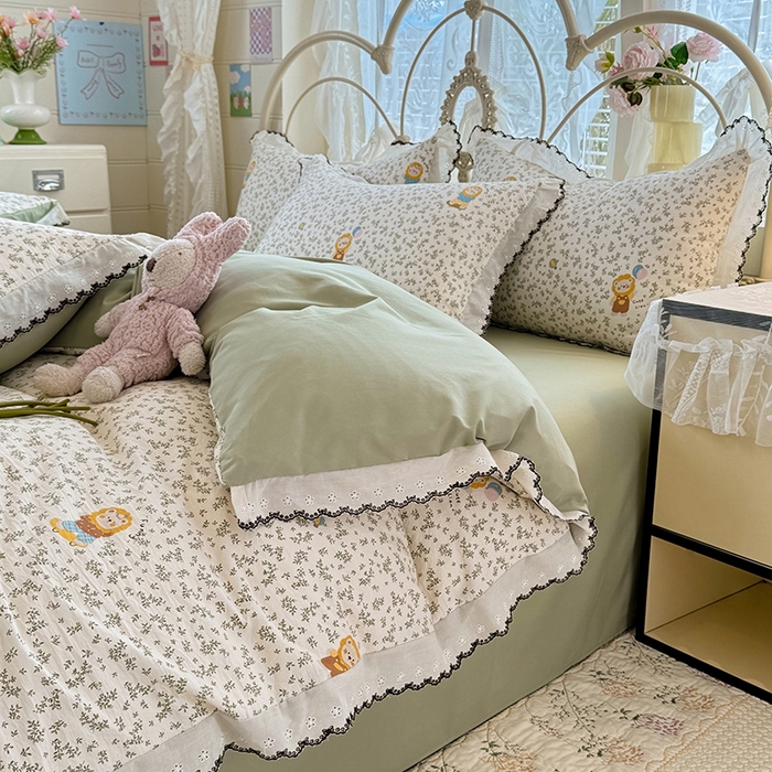 91家纺网 家纺一手货源 找家纺 乐窝家纺仓储 2026新款古法水洗云感棉印花四件套 古法-马戏团