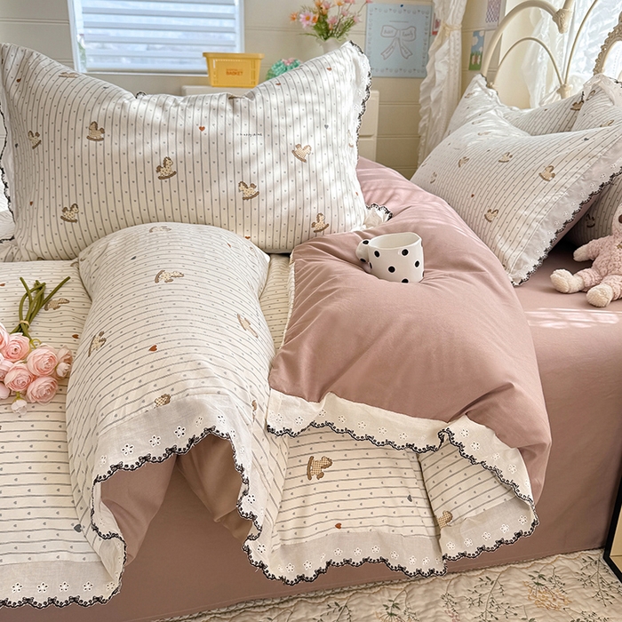 91家纺网 家纺一手货源 找家纺 乐窝家纺仓储 2026新款古法水洗云感棉印花四件套 古法-木马乐园