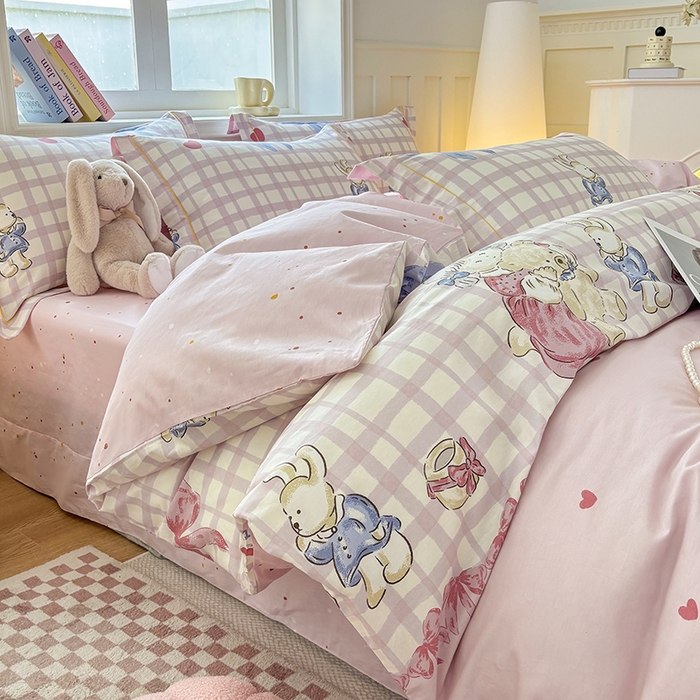 宇彬家纺 2026新款13070A类全棉纯棉印花单被套被套单件-一字绣工艺款系列 一字绣 晚安宝贝