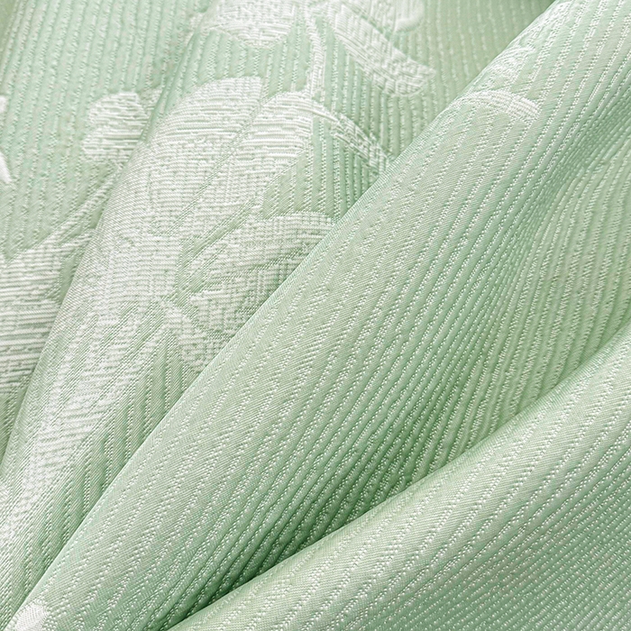 91家纺网 家纺一手货源 找家纺 红夫人 2026新款凉豆豆PE高分子凉感凉席双色提花床裙款三件套--兰芝（风琴花边+三明治复合+精美手提包） 兰芝浅绿