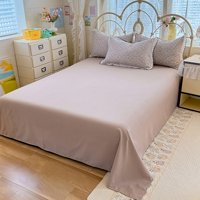 91家纺网 家纺一手货源 找家纺 乐窝家纺仓储 2026新款古法水洗云感棉印花四件套 古法-浅黄云絮