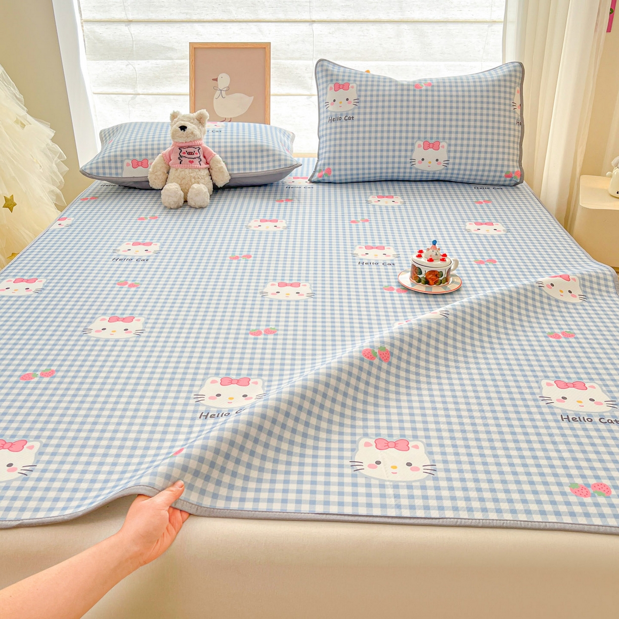 川悦生活 2026新款小阪冰丝冰丝数码印花凉席大床 席草莓喵