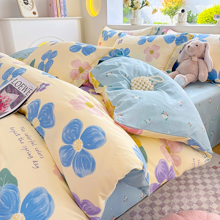 宇彬家纺 2026新款13070A类全棉纯棉印花单被套被套单件-一字绣工艺款系列 一字绣 花屿芷