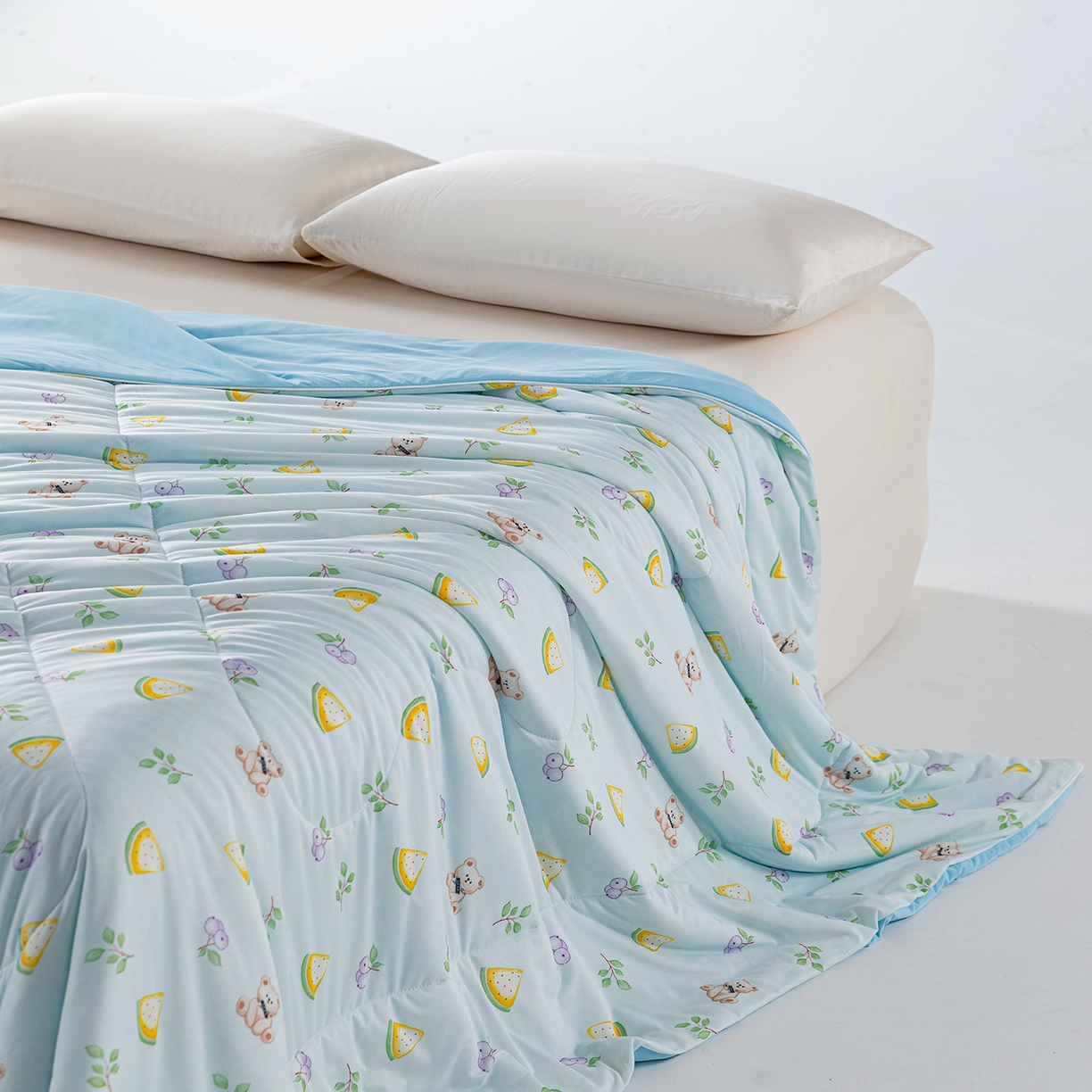 91家纺网 家纺一手货源 找家纺 卡初家居（原微来） 2026新款A类氨纶水洗冰丝凉感夏被 西瓜半夏