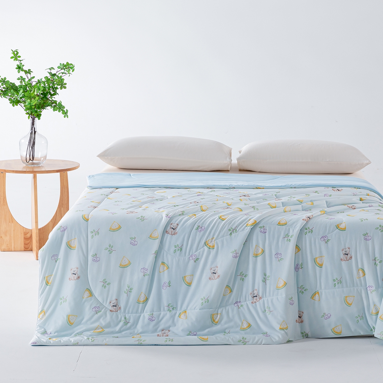 91家纺网 家纺一手货源 找家纺 卡初家居（原微来） 2026新款A类氨纶水洗冰丝凉感夏被 西瓜半夏