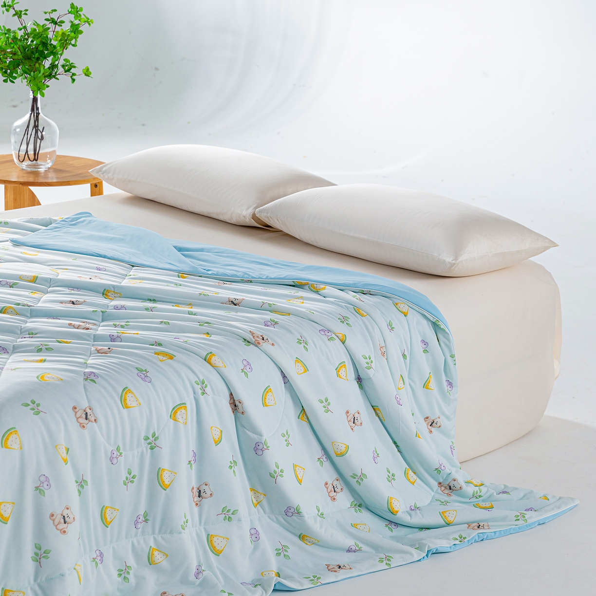 91家纺网 家纺一手货源 找家纺 卡初家居（原微来） 2026新款A类氨纶水洗冰丝凉感夏被 西瓜半夏