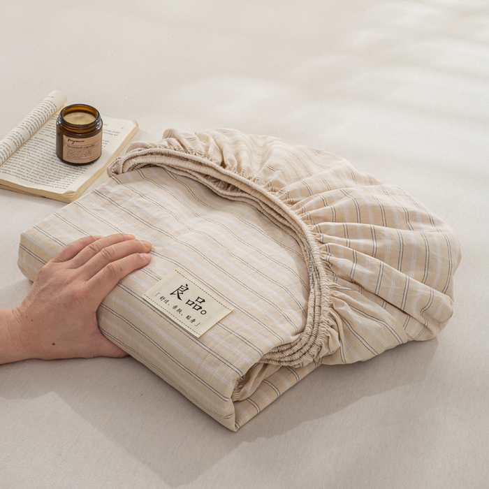 91家纺网 家纺一手货源 找家纺 恋人优选 2026新款全棉纯棉水洗棉单床笠床笠单件 简希米条（有标款）