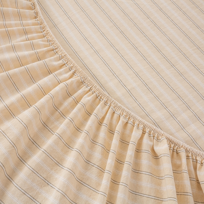 91家纺网 家纺一手货源 找家纺 恋人优选 2026新款全棉纯棉水洗棉单床笠床笠单件 简希米条（有标款）