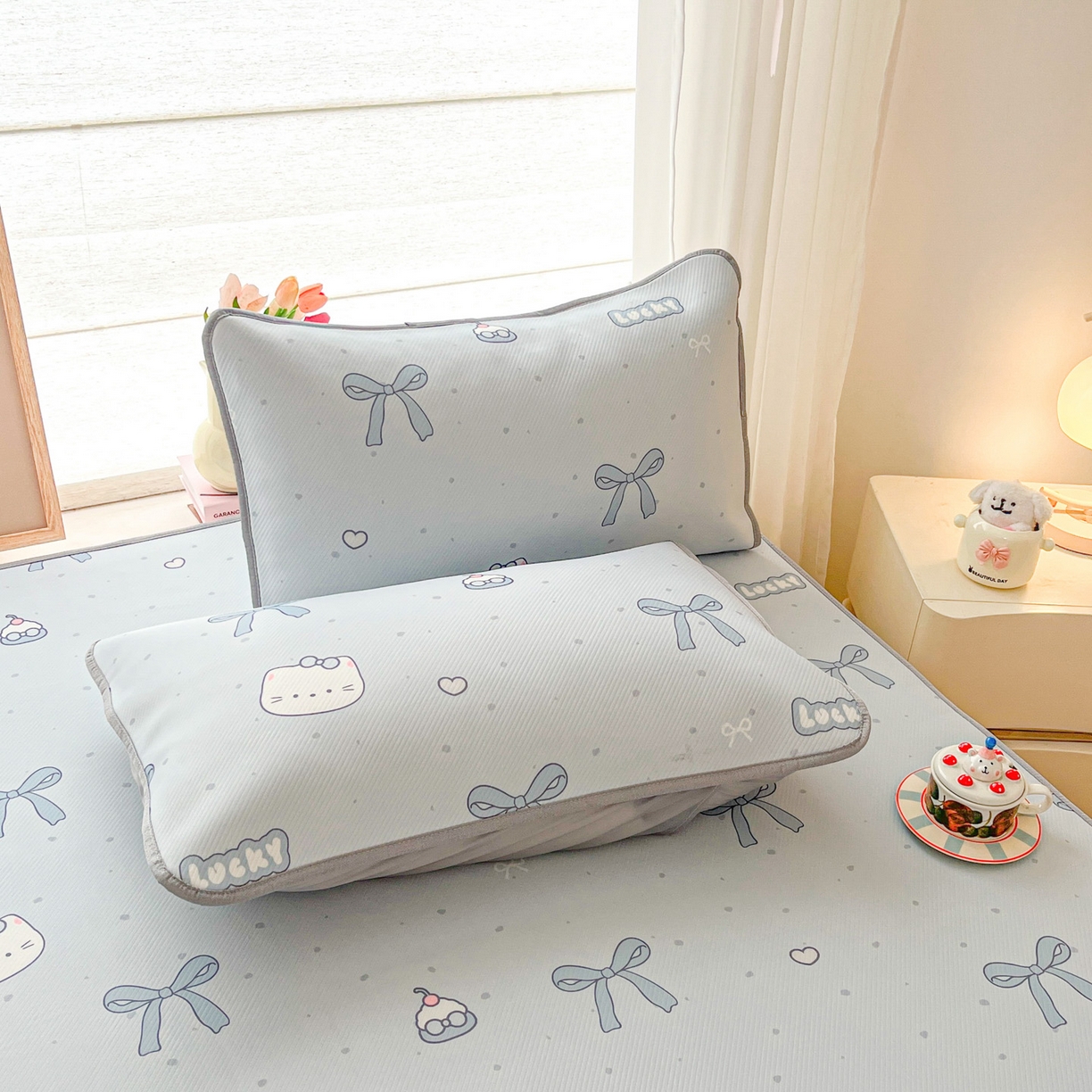 91家纺网 家纺一手货源 找家纺 川悦生活 2026新款小阪冰丝冰丝数码印花凉席大床 席海盐小咪