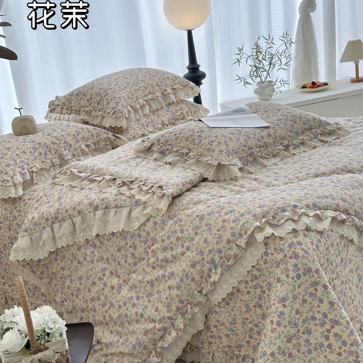 91家纺网 家纺一手货源 找家纺 （总）佰织鑫家居 2026春夏新款全棉纯棉春秋被砂洗床盖款四件套安娜