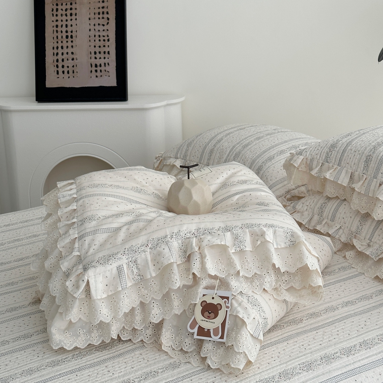 91家纺网 家纺一手货源 找家纺 佰织鑫家居 2026春夏新款全棉纯棉春秋被砂洗床盖款四件套安娜 安娜-沐颜