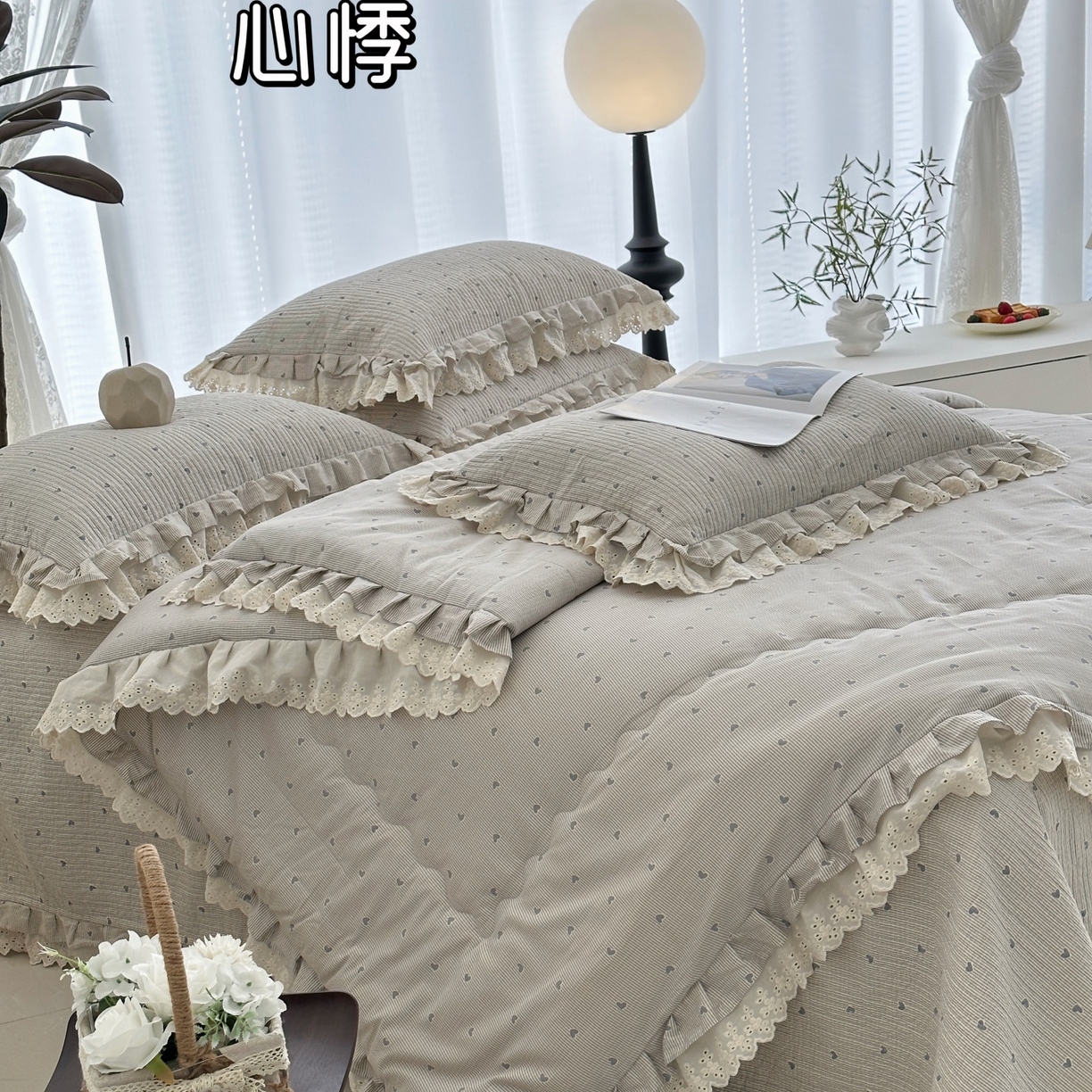 91家纺网 家纺一手货源 找家纺 （总）佰织鑫家居 2026春夏新款全棉纯棉春秋被砂洗床盖款四件套安娜