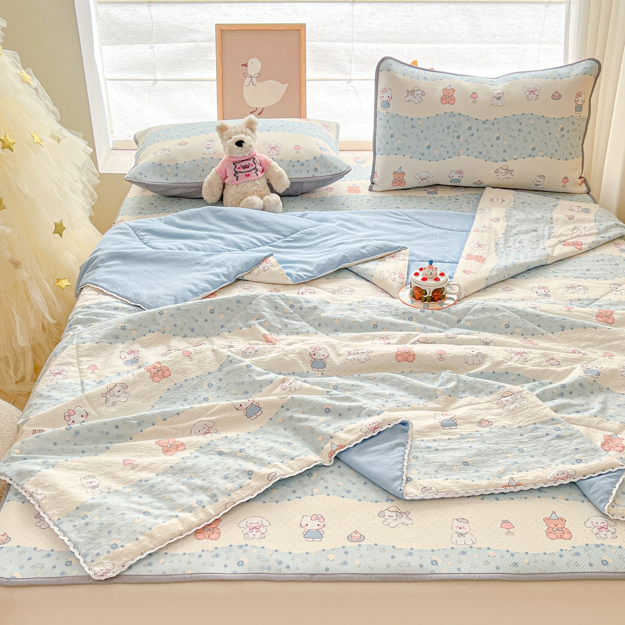 川悦生活 2026新款小阪冰丝冰丝数码印花凉席大床 席花田乐园