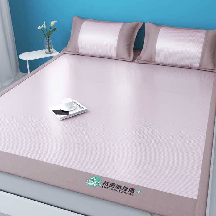 91家纺网 家纺一手货源 找家纺 （总）YYDS网供 2026新款冰丝夏天凉席冰丝席床笠可水洗家用折叠空调软席子三件套学生宿舍