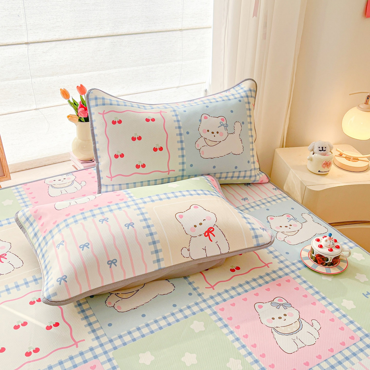 91家纺网 家纺一手货源 找家纺 川悦生活 2026新款小阪冰丝冰丝数码印花凉席大床 席画画西高地