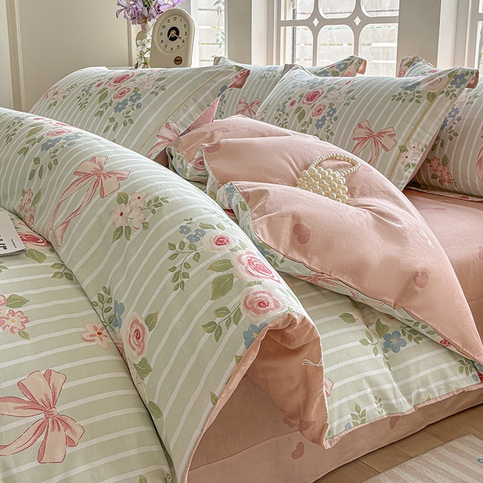 宇彬家纺 2026新款13070A类全棉纯棉印花单被套被套单件-一字绣工艺款系列 一字绣 清婉花语