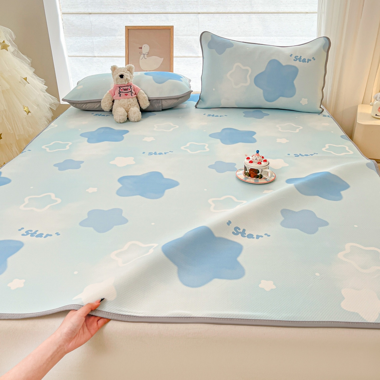 川悦生活 2026新款小阪冰丝冰丝数码印花凉席大床 席快乐星晴