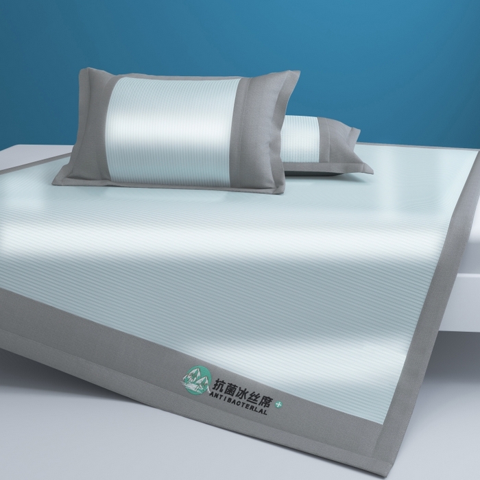 91家纺网 家纺一手货源 找家纺 YYDS网供 2026新款冰丝夏天凉席冰丝席床笠可水洗家用折叠空调软席子三件套学生宿舍 雪山冰晶绿