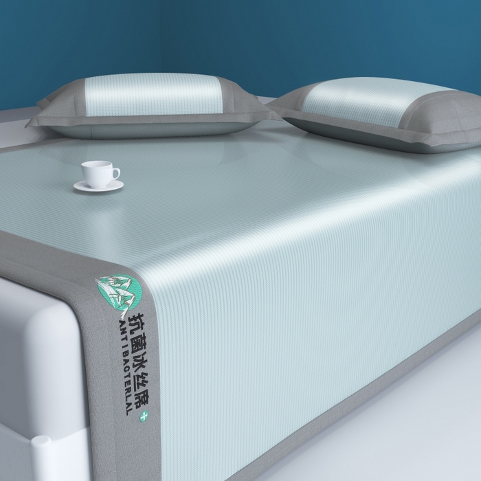 91家纺网 家纺一手货源 找家纺 YYDS网供 2026新款冰丝夏天凉席冰丝席床笠可水洗家用折叠空调软席子三件套学生宿舍 雪山冰晶绿