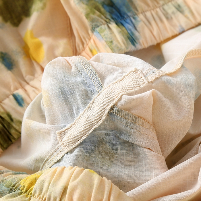 91家纺网 家纺一手货源 找家纺 （总）洛兰沙家居馆 竹节棉网红直播韩版短袖睡衣女夏套装甜美休闲公主简约家居服