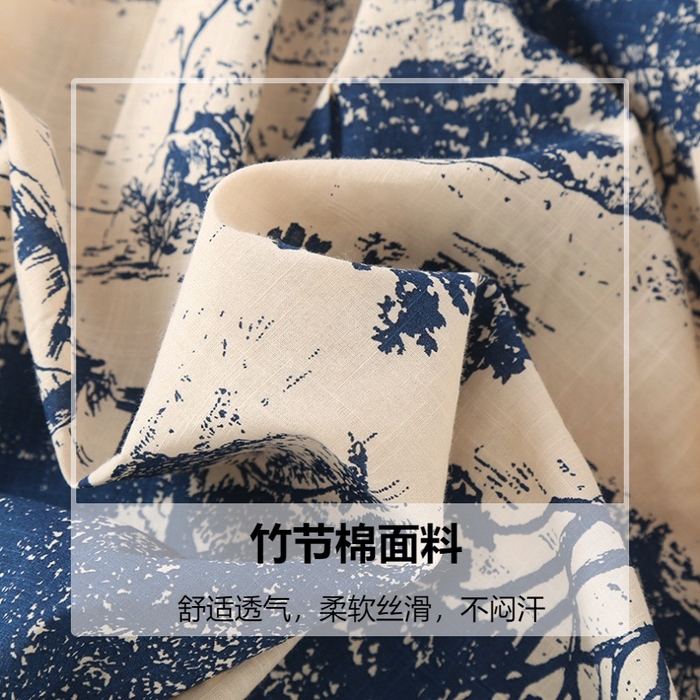 91家纺网 家纺一手货源 找家纺 （总）洛兰沙家居馆 竹节棉网红直播韩版短袖睡衣女夏套装甜美休闲公主简约家居服