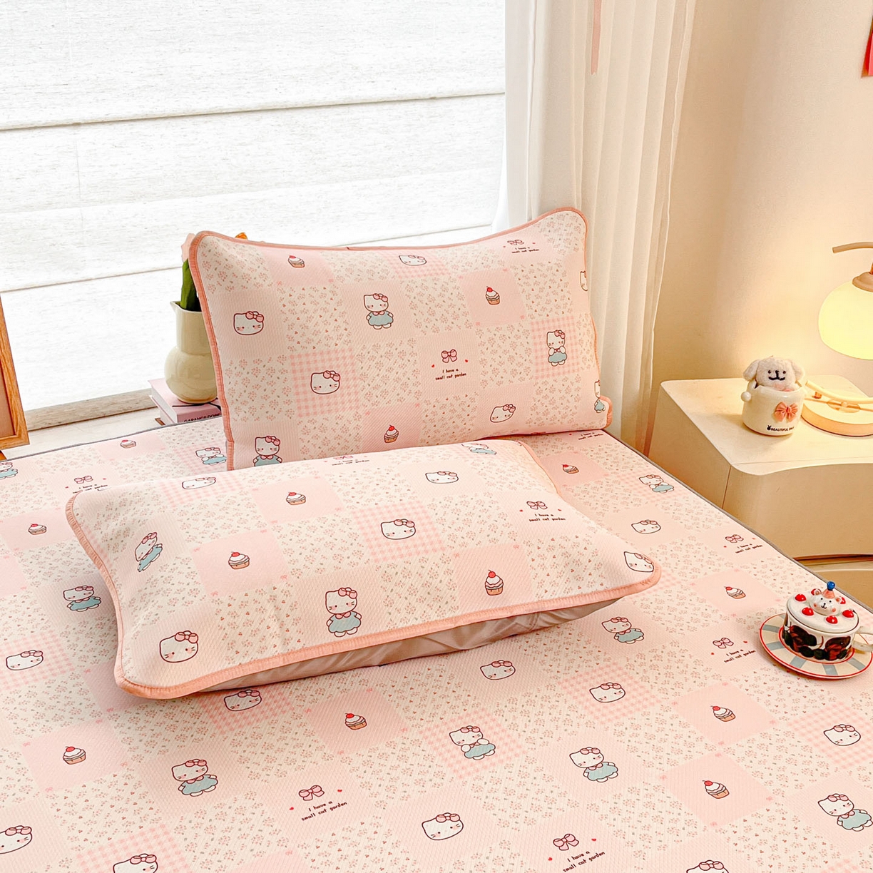 91家纺网 家纺一手货源 找家纺 川悦生活 2026新款小阪冰丝冰丝数码印花凉席大床 席奶油糕糕喵