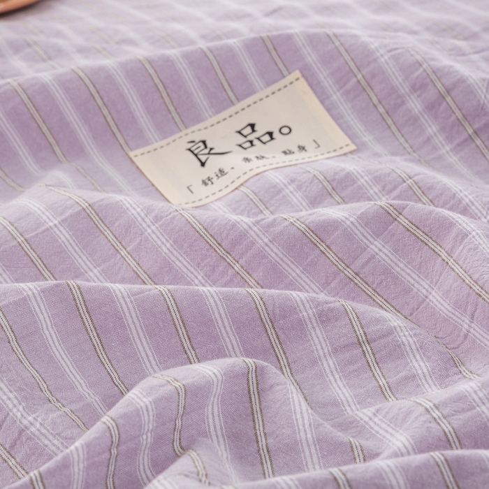91家纺网 家纺一手货源 找家纺 恋人优选 2026新款全棉纯棉水洗棉单床笠床笠单件 简希紫条（有标款）