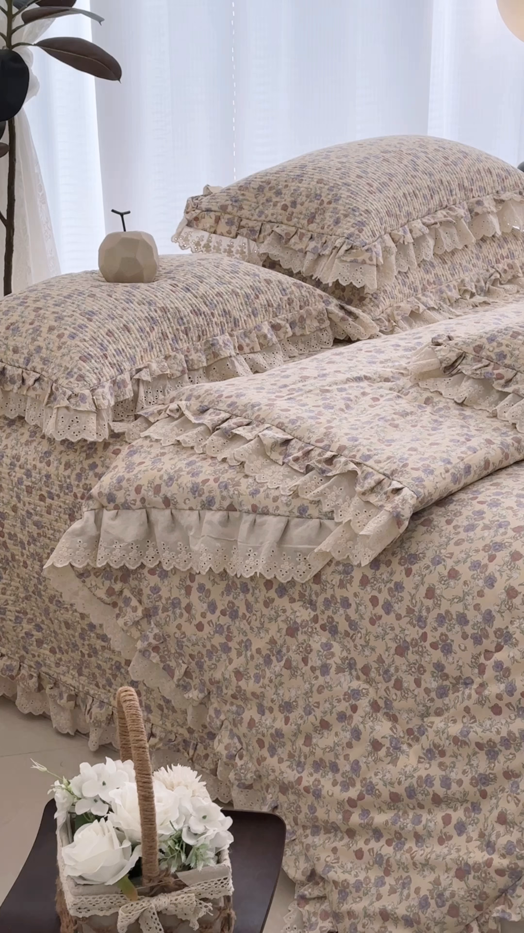 91家纺网 家纺一手货源 找家纺 佰织鑫家居 2026春夏新款全棉纯棉春秋被砂洗床盖款四件套安娜 安娜-花茉