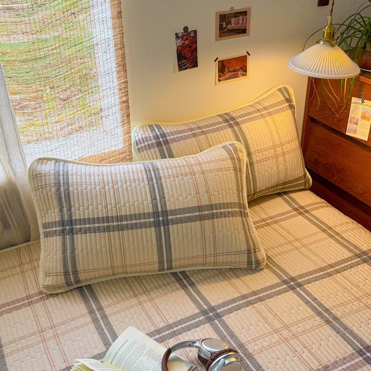 91家纺网 家纺一手货源 找家纺 梵克保罗 2026新款A类小清新四季可用学生宿舍床单  单件夹棉炕盖床盖炕毯三件套 格调