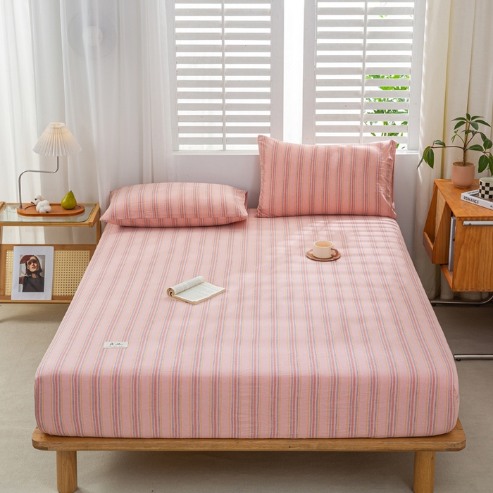 恋人优选 2026新款全棉纯棉水洗棉单床笠床笠单件 娇韵粉（有标款）