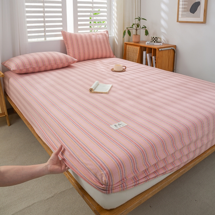 91家纺网 家纺一手货源 找家纺 恋人优选 2026新款全棉纯棉水洗棉单床笠床笠单件 娇韵粉（有标款）