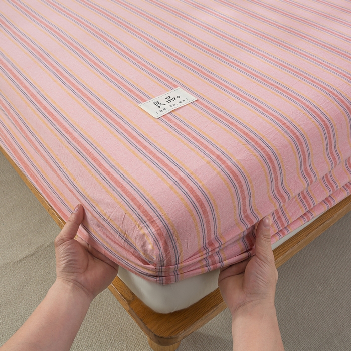 91家纺网 家纺一手货源 找家纺 恋人优选 2026新款全棉纯棉水洗棉单床笠床笠单件 娇韵粉（有标款）