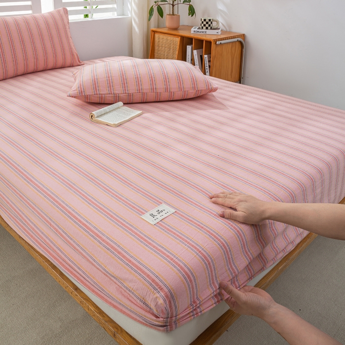 91家纺网 家纺一手货源 找家纺 恋人优选 2026新款全棉纯棉水洗棉单床笠床笠单件 娇韵粉（有标款）