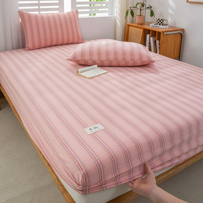 91家纺网 家纺一手货源 找家纺 恋人优选 2026新款全棉纯棉水洗棉单床笠床笠单件 娇韵粉（有标款）