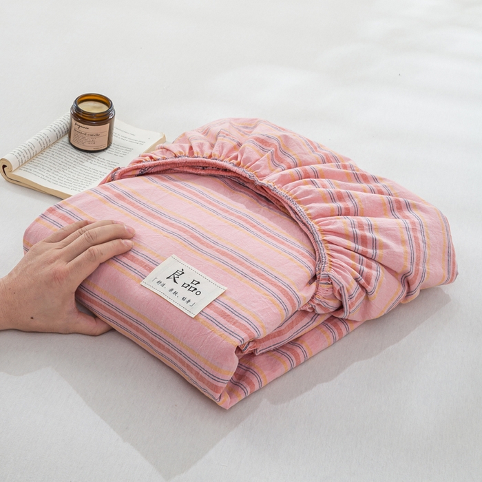 91家纺网 家纺一手货源 找家纺 恋人优选 2026新款全棉纯棉水洗棉单床笠床笠单件 娇韵粉（有标款）