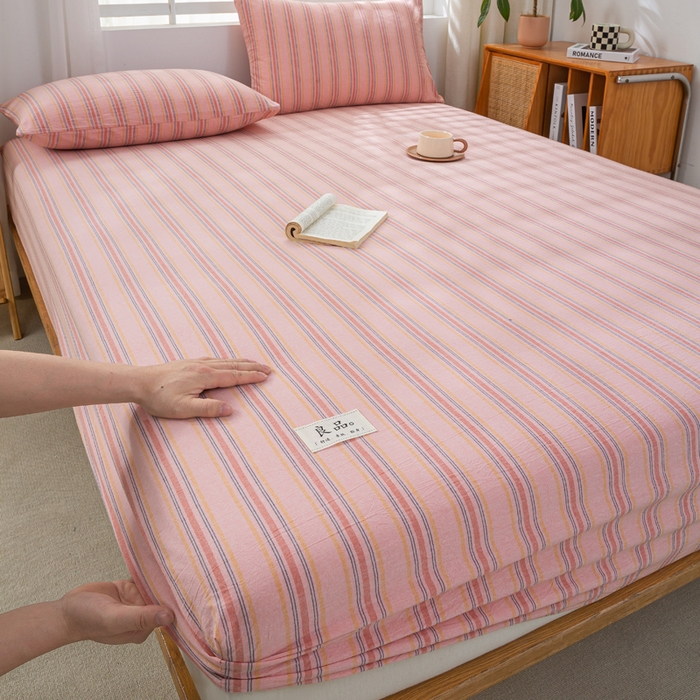 91家纺网 家纺一手货源 找家纺 恋人优选 2026新款全棉纯棉水洗棉单床笠床笠单件 娇韵粉（有标款）