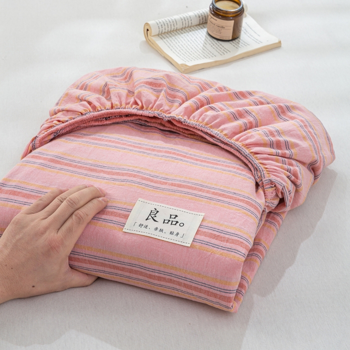 91家纺网 家纺一手货源 找家纺 恋人优选 2026新款全棉纯棉水洗棉单床笠床笠单件 娇韵粉（有标款）