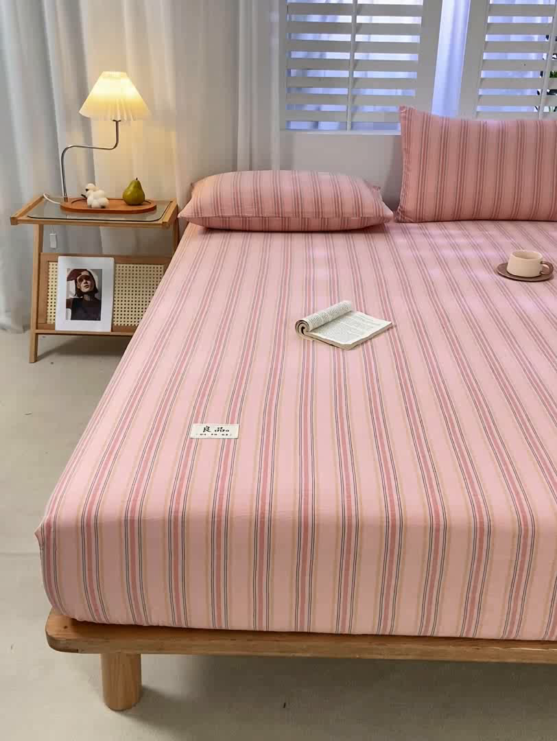 91家纺网 家纺一手货源 找家纺 恋人优选 2026新款全棉纯棉水洗棉单床笠床笠单件 娇韵粉（有标款）